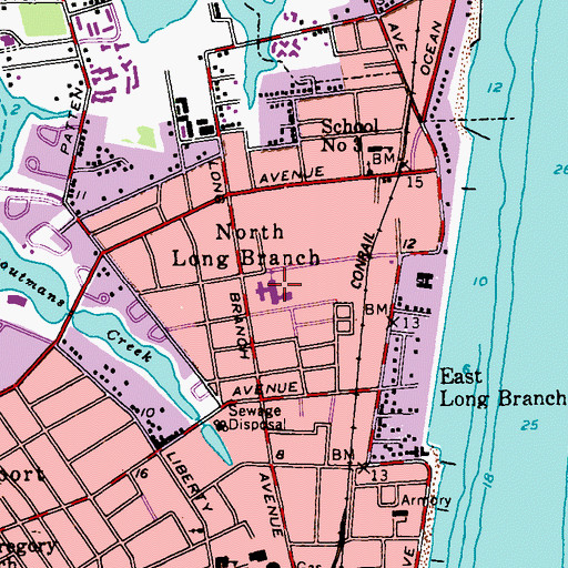 Topographic Map of Lenna W Conrow Elementary School, NJ