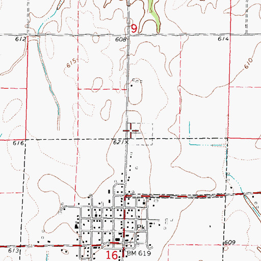 Topographic Map of New Douglas City Cemetery, IL