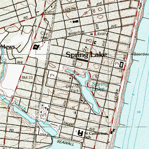 Topographic Map of Saint Andrew's United Methodist Church, NJ