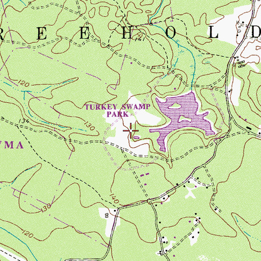 Topographic Map of Turkey Swamp Park, NJ