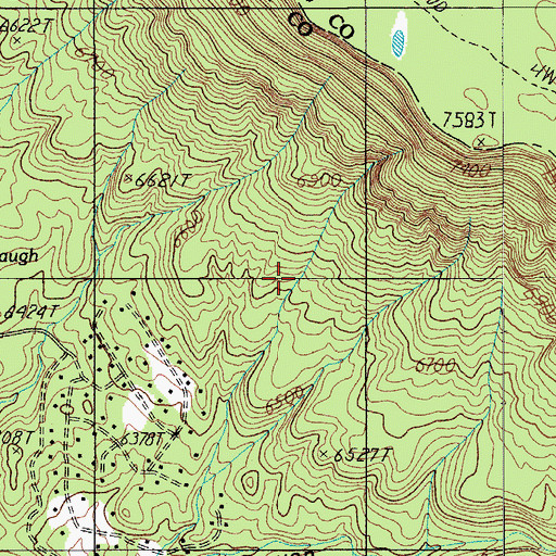Topographic Map of Ponderosa Spring Subdivision, AZ