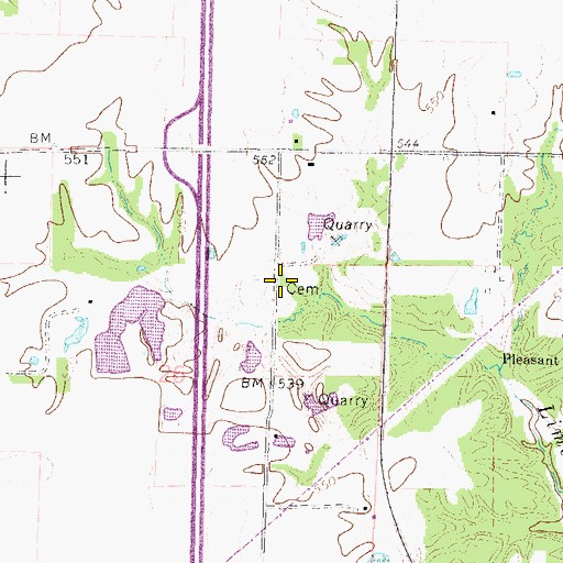 Topographic Map of Jennings Farm Cemetery, IL