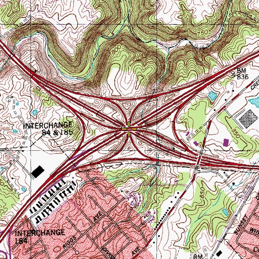 Topographic Map of Interchange 84, KY