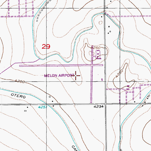 Topographic Map of Melon Field, CO