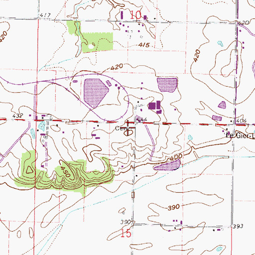 Topographic Map of Brewer Hill Cemetery, IL