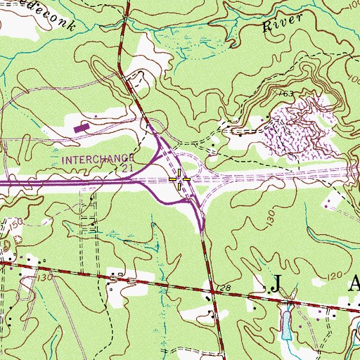 Topographic Map of Interchange 21, NJ
