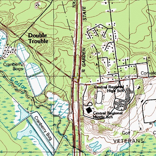 Topographic Map of Interchange 77, NJ