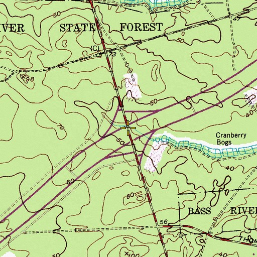 Topographic Map of Interchange 58, NJ