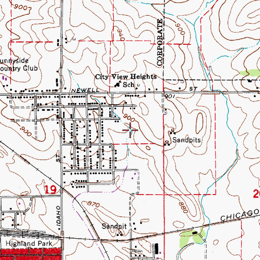 Topographic Map of Springview Park, IA