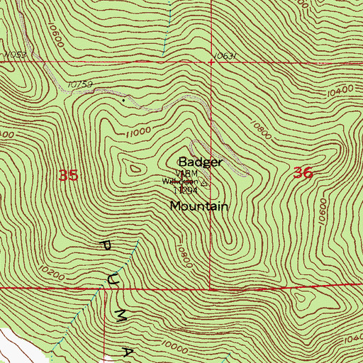 Topographic Map of Badger Mountain Heliport, CO