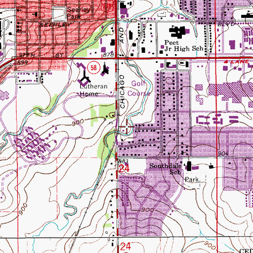 Topographic Map of Paw Park, IA