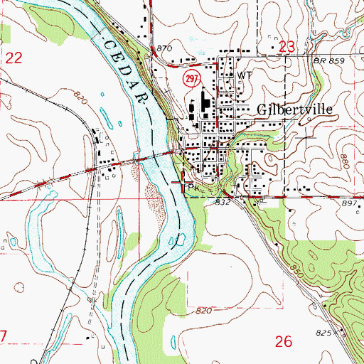 Topographic Map of Black Hawk County Park, IA