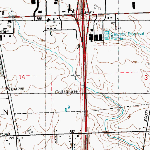 Topographic Map of Rustic Ridge Golf Course, IA