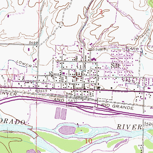 Topographic Map of Silt, CO