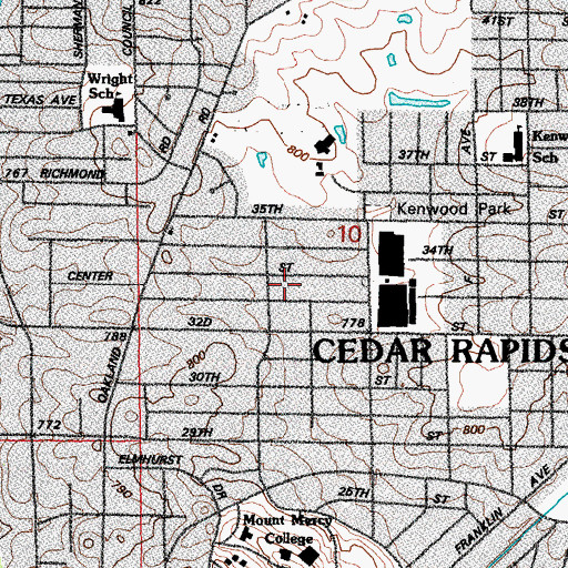 Topographic Map of Prairie Drive Full Gospel Church, IA
