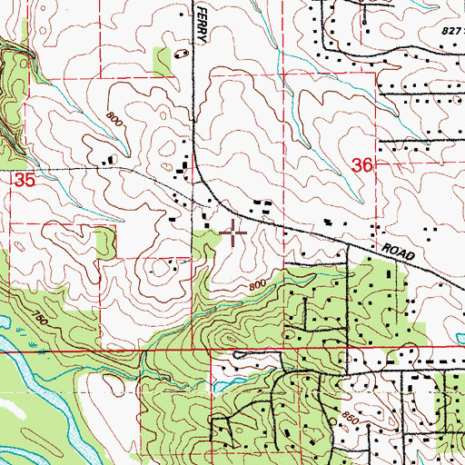 Topographic Map of Blair Ridge Baptist Church, IA