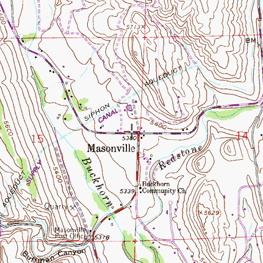 Topographic Map of Masonville, CO