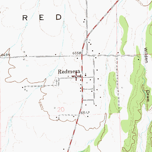 Topographic Map of Redmesa, CO