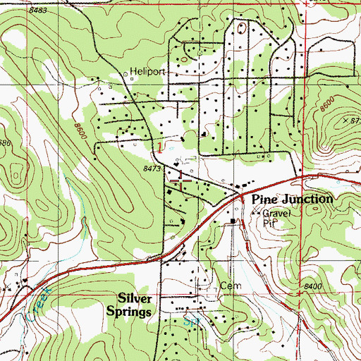 Topographic Map of Pine Post Office, CO