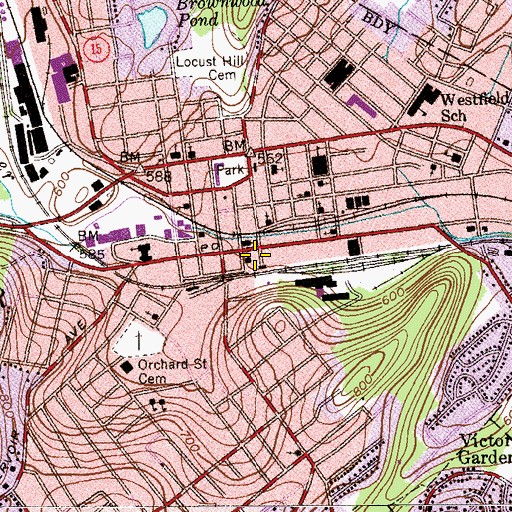 Topographic Map of Saint John's Episcopal Church, NJ