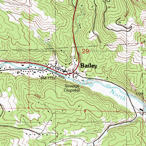 Topographic Map of Bailey, CO