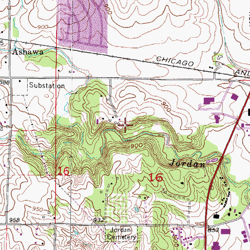 Topographic Map of Jordan Creek Park, IA