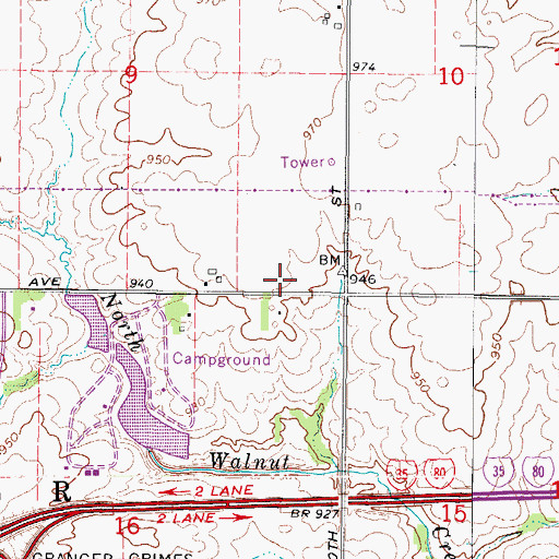 Topographic Map of Grimes Jehovah's Witnesses Congregation, IA