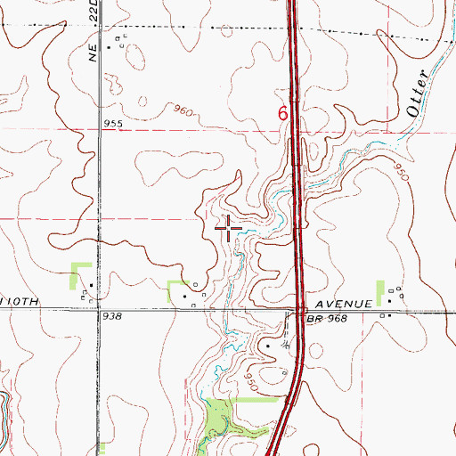 Topographic Map of Otter Creek Park, IA