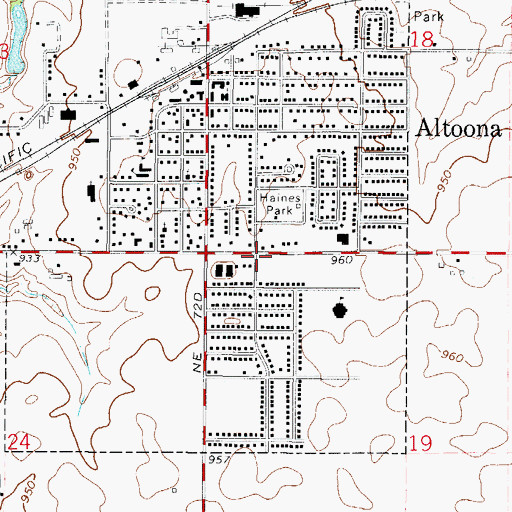 Topographic Map of Altoona Post Office, IA
