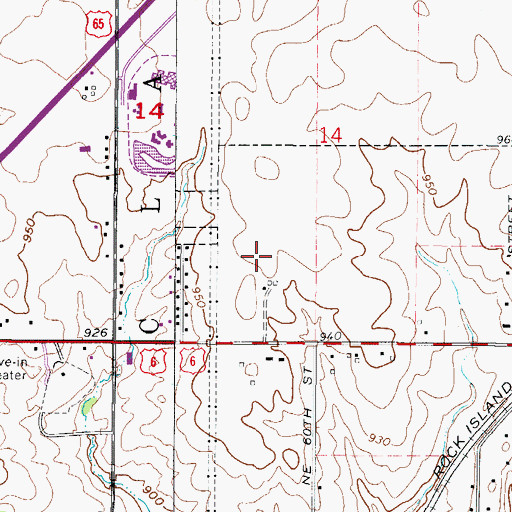 Topographic Map of Adventureland Campground, IA