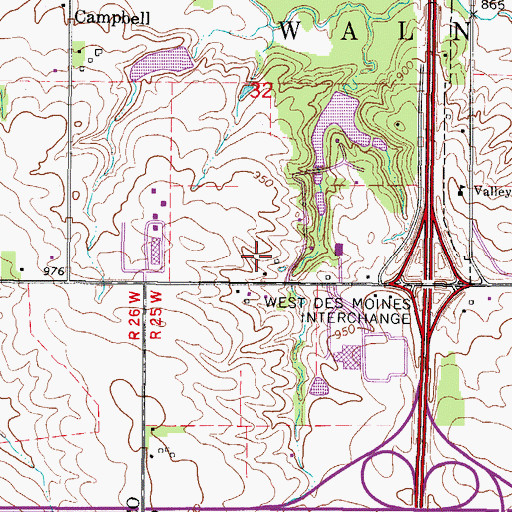 Topographic Map of Wellington Ridge Park, IA