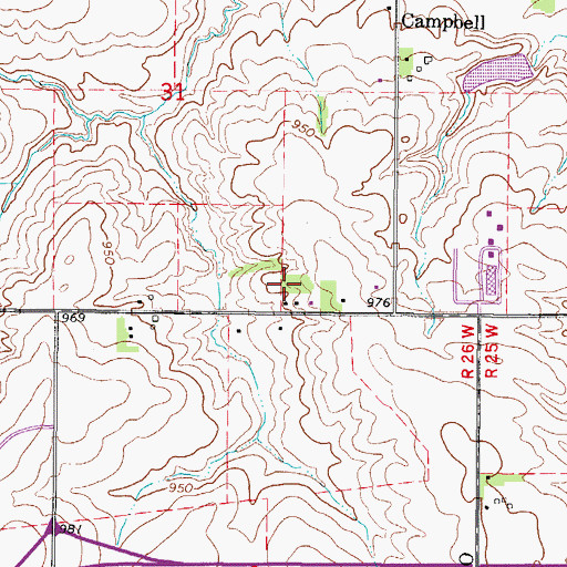 Topographic Map of Huntington Ridge Park, IA