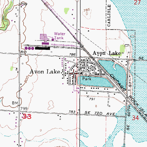 Topographic Map of Avon Post Office (historical), IA