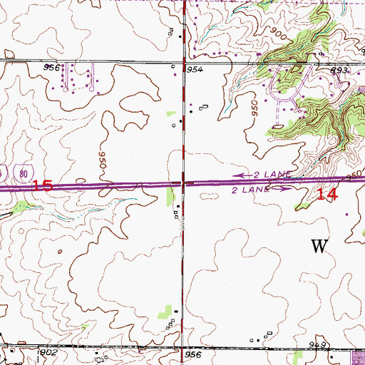 Topographic Map of Interchange 129, IA