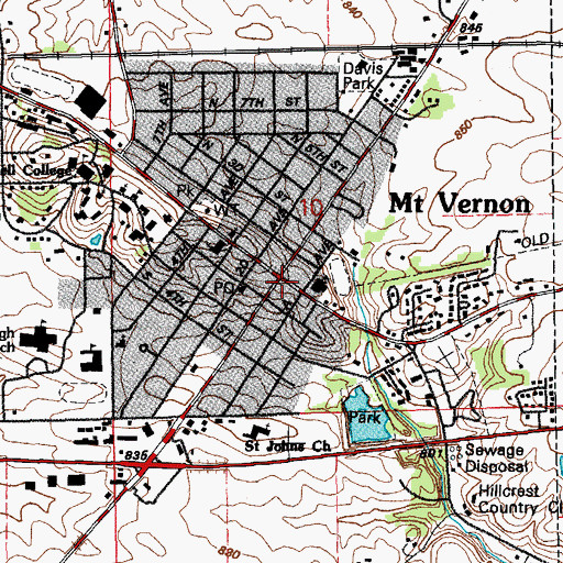 Topographic Map of Mount Vernon Family Practice Center, IA