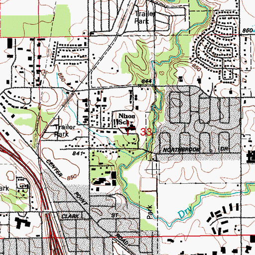 Topographic Map of Nixon Elementary School, IA