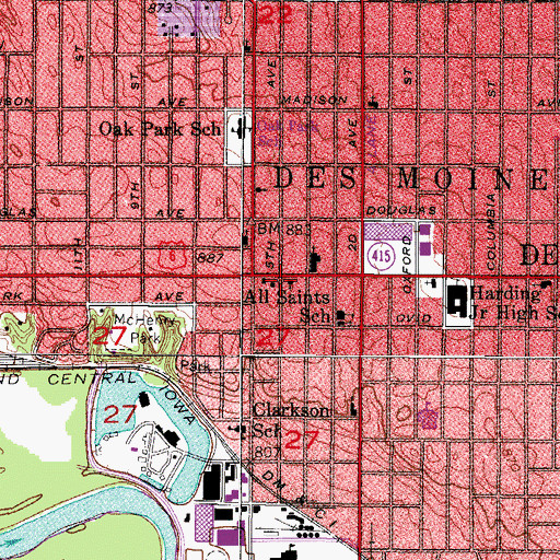 Topographic Map of Epworth United Methodist Church, IA