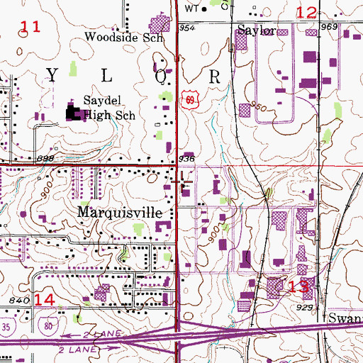 Topographic Map of Marquisville United Methodist Church, IA