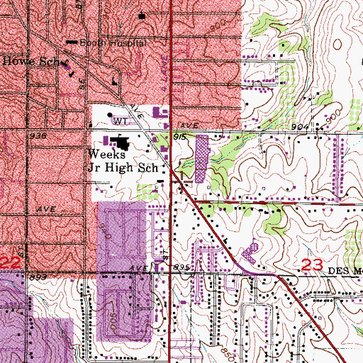Topographic Map of Bethany Baptist Church, IA