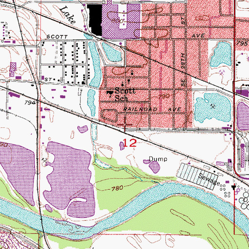 Topographic Map of East Side Church of the Nazarene, IA