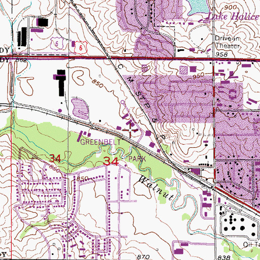Topographic Map of Westbridge Community Baptist Church, IA