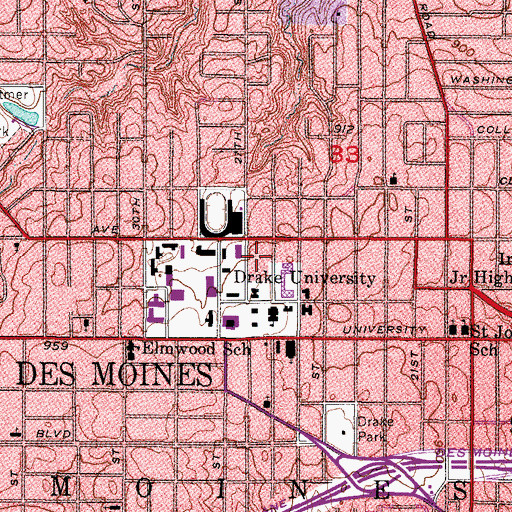 Topographic Map of Scott Chapel, IA