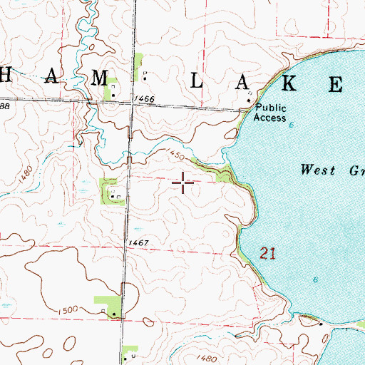 Topographic Map of West Graham State Wildlife Management Area, MN