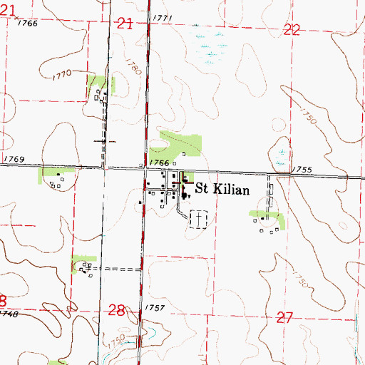 Topographic Map of Church of Saint Kilian, MN