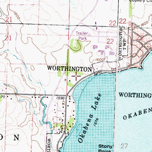 Topographic Map of Vogt Park, MN