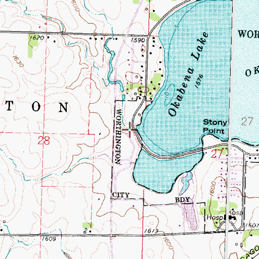 Topographic Map of Sunset Park, MN