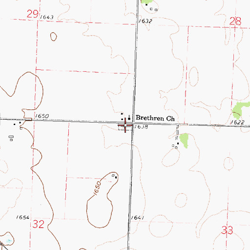 Topographic Map of Church of the Brethren Cemetery, MN