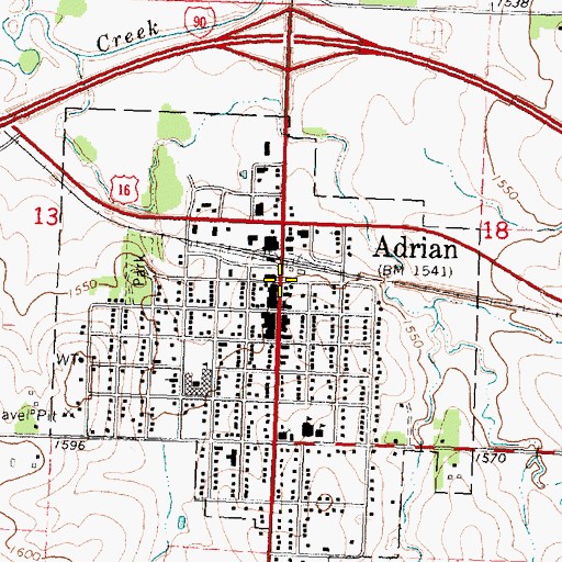 Topographic Map of Interchange 26, MN