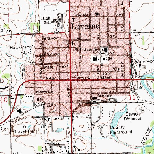 Topographic Map of Brown Church (historical), MN