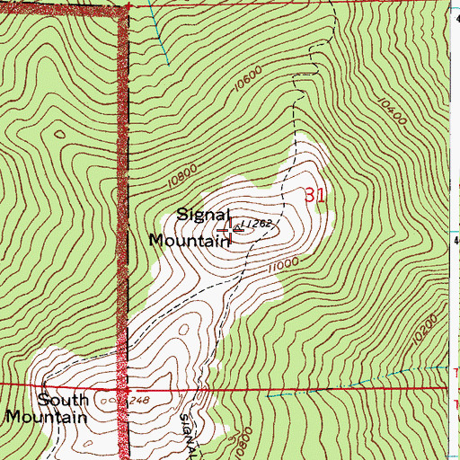 Topographic Map of Signal Mountain, CO
